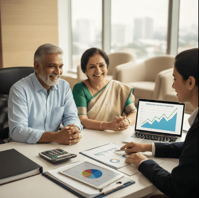 Victory Investment Solutions financial consultancy office in West Patel Nagar New Delhi showing professional advisory team helping clients with LIC policies and mutual fund investments
